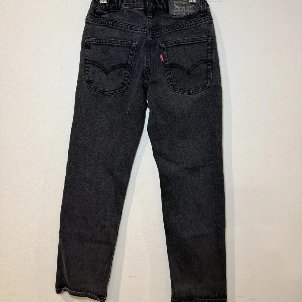 Levis 514 Straight Fit Performance Jeans Boys Size 10 Reg Black Denim